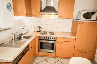 Küche/Küchenzeile in der Unterkunft Ferienhaus Fischerhus Hans