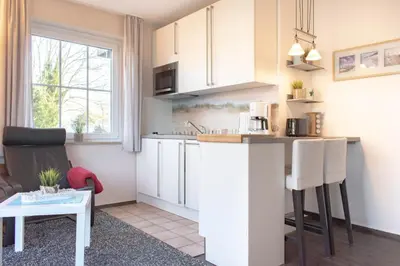 Küche/Küchenzeile in der Unterkunft Ferienwohnung Am Kurpark