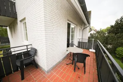Ein Balkon oder eine Terrasse in der Unterkunft Ferienwohnung Am Kurpark