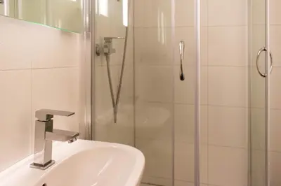 Ein Badezimmer in der Unterkunft Ferienwohnung App.11 Haus Duckdalben
