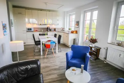 Küche/Küchenzeile in der Unterkunft Ferienwohnung Der Olle Hansen