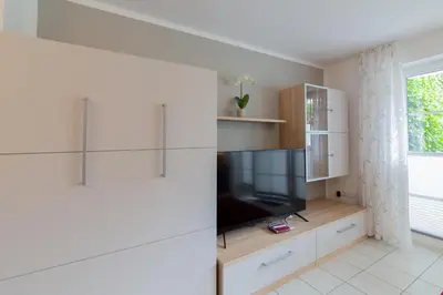 TV/Unterhaltungsangebot in der Unterkunft Ferienwohnung Gorch Fock Park Appartement 19