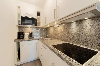 Küche/Küchenzeile in der Unterkunft Ferienwohnung Gorch Fock Park Appartement 19