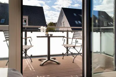 Ein Balkon oder eine Terrasse in der Unterkunft Ferienwohnung Küstentraum