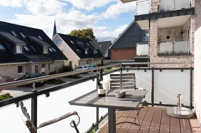 Ein Balkon oder eine Terrasse in der Unterkunft Ferienwohnung Küstentraum