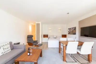 Ein Sitzbereich in der Unterkunft Ferienwohnung Kuschelmuschel