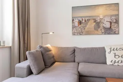 Ein Sitzbereich in der Unterkunft Ferienwohnung Kuschelmuschel