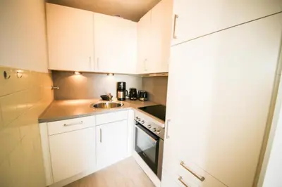 Küche/Küchenzeile in der Unterkunft Ferienwohnung Koje 117 im Haus Carpe Diem