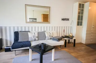 Ein Sitzbereich in der Unterkunft Ferienwohnung Haus Baltic App. 09