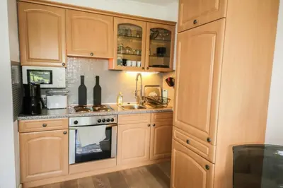 Küche/Küchenzeile in der Unterkunft Ferienwohnung Haus Baltic App. 09