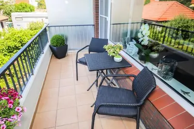 Ein Balkon oder eine Terrasse in der Unterkunft Ferienwohnung Haus Baltic App. 09