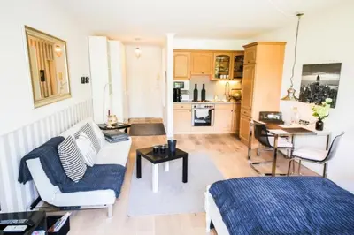 Küche/Küchenzeile in der Unterkunft Ferienwohnung Haus Baltic App. 09