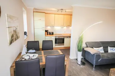 Küche/Küchenzeile in der Unterkunft Ferienwohnung Küstenzauber