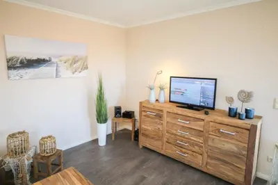TV/Unterhaltungsangebot in der Unterkunft Ferienwohnung Küstenzauber