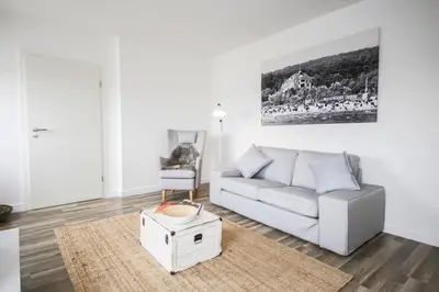 Ein Sitzbereich in der Unterkunft Ferienwohnung LEE im Haus Demory