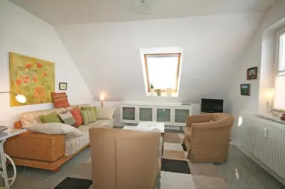 Ein Sitzbereich in der Unterkunft Ferienwohnung Kurparkhöhe