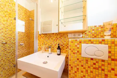 Ein Badezimmer in der Unterkunft Ferienwohnung Kajüte