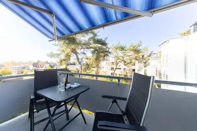 Ein Balkon oder eine Terrasse in der Unterkunft Ferienwohnung Kajüte