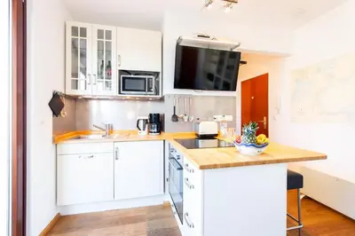 Küche/Küchenzeile in der Unterkunft Ferienwohnung Kajüte