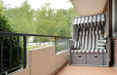 Ein Balkon oder eine Terrasse in der Unterkunft Ferienwohnung Haus Baltic App. 06