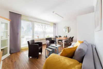 Ein Sitzbereich in der Unterkunft Ferienwohnung Haus Baltic App. 06