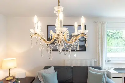 Ein Sitzbereich in der Unterkunft Ferienwohnung Mare Time 1