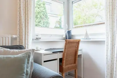 Ein Sitzbereich in der Unterkunft Ferienwohnung Mare Time 1