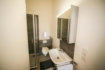 Ein Badezimmer in der Unterkunft Ferienwohnung LUV im Haus Demory