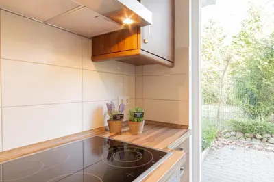 Küche/Küchenzeile in der Unterkunft Ferienwohnung Strandroggen