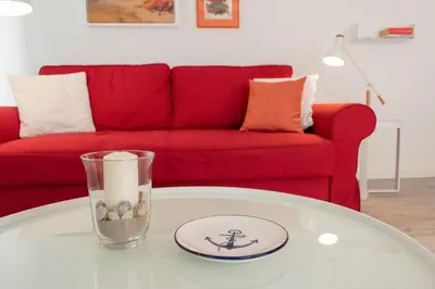 Ein Sitzbereich in der Unterkunft Ferienwohnung Havenothstrasse