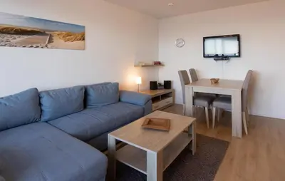 Ein Sitzbereich in der Unterkunft Ferienwohnung MehrBlick 33