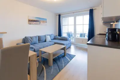 Ein Sitzbereich in der Unterkunft Ferienwohnung MehrBlick 21