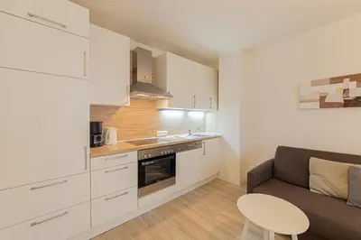 Küche/Küchenzeile in der Unterkunft Ferienwohnung Muschel 1