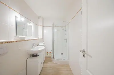 Ein Badezimmer in der Unterkunft Ferienwohnung Muschel 1