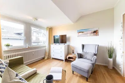 Ein Sitzbereich in der Unterkunft Ferienwohnung Ocean Lodge 2