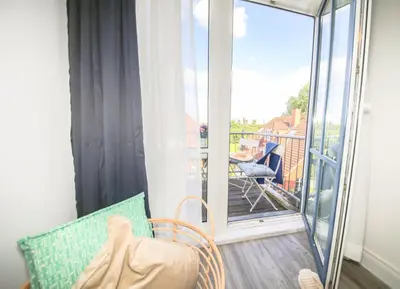 Ein Balkon oder eine Terrasse in der Unterkunft Ferienwohnung Nordnordost