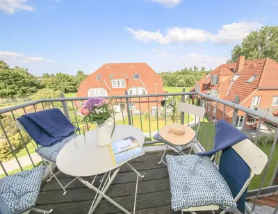 Ein Balkon oder eine Terrasse in der Unterkunft Ferienwohnung Nordnordost