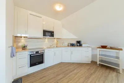 Küche/Küchenzeile in der Unterkunft Ferienwohnung Ostseeglitzern