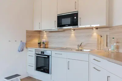 Küche/Küchenzeile in der Unterkunft Ferienwohnung Ostseeglitzern