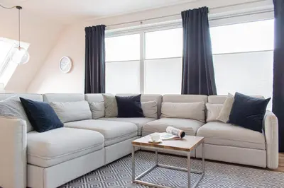 Ein Sitzbereich in der Unterkunft Ferienwohnung Ostseeglitzern
