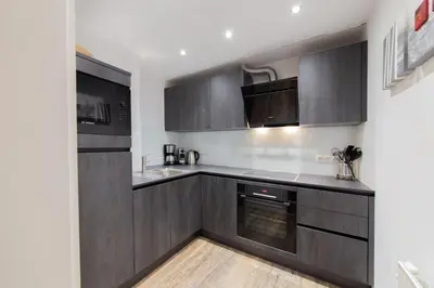 Küche/Küchenzeile in der Unterkunft Ferienwohnung Ocean Pearl