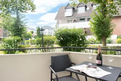Ein Balkon oder eine Terrasse in der Unterkunft Ferienwohnung Ostseeperle