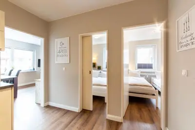 Ein Bett oder Betten in einem Zimmer der Unterkunft Ferienwohnung Oskar