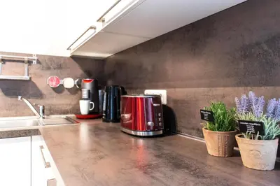 Küche/Küchenzeile in der Unterkunft Ferienwohnung Oskar