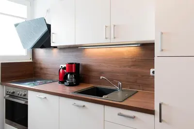 Küche/Küchenzeile in der Unterkunft Ferienwohnung Ostseestübchen