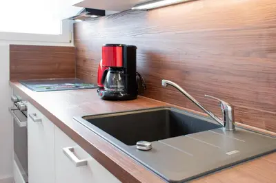 Küche/Küchenzeile in der Unterkunft Ferienwohnung Ostseestübchen