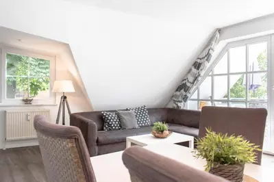 Ein Sitzbereich in der Unterkunft Ferienwohnung Ocean Drive