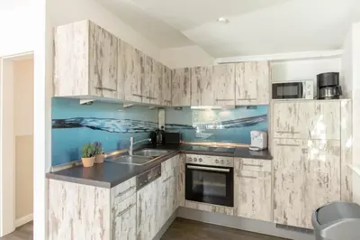 Küche/Küchenzeile in der Unterkunft Ferienwohnung Ocean Drive