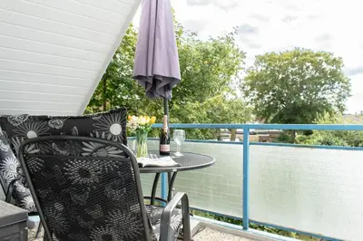 Ein Balkon oder eine Terrasse in der Unterkunft Ferienwohnung Ocean Drive