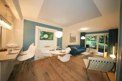 Ein Sitzbereich in der Unterkunft Ferienwohnung Nordwind